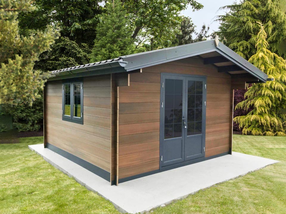 Abri de jardin marron de chez Abris direct