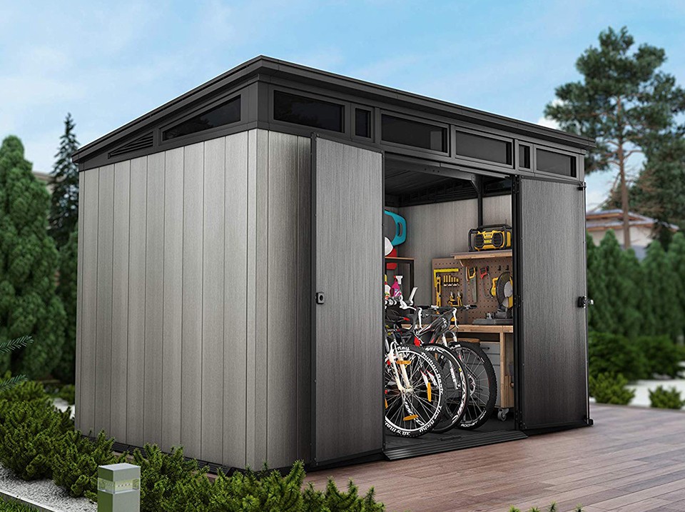 Abri en résine monopente de chez Abris direct